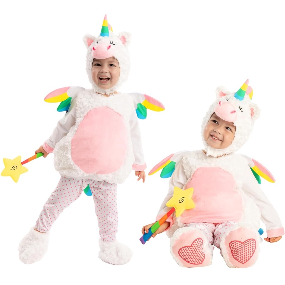 👻 Unicorn Costume Toddler with Wings and Star Wand